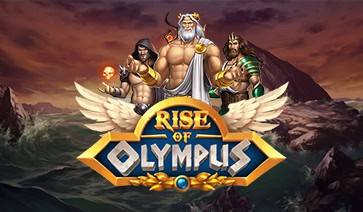Rise of Olympus slot cover featuring the game’s official logo with a Greek mythology-inspired design.
