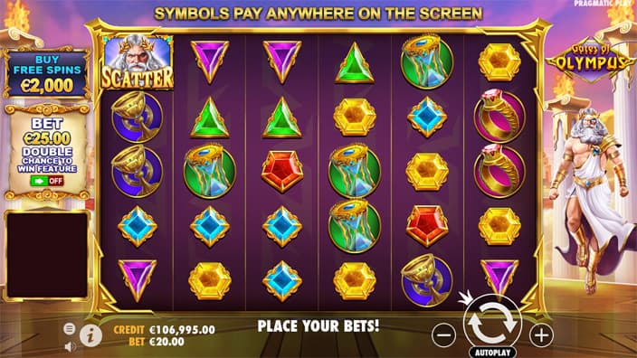 Gates of olympus slot Preview of Gates of Olympus slot showing the reels and Zeus-themed symbols in action.