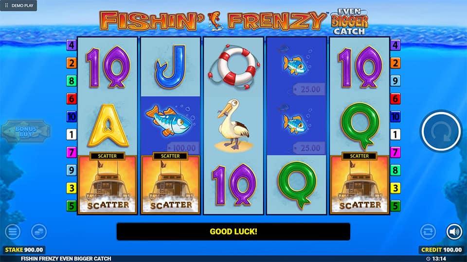 Fishin Frenzy Even Bigger Catch slot free spins