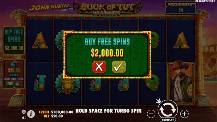 Book of Tut Megaways slot bonus buy