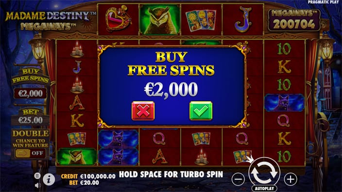 Madame Destiny Megaways slot bonus buy