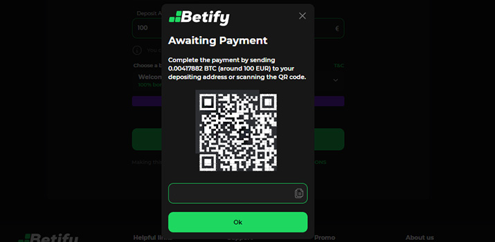 BonusTiime betify deposit crypto