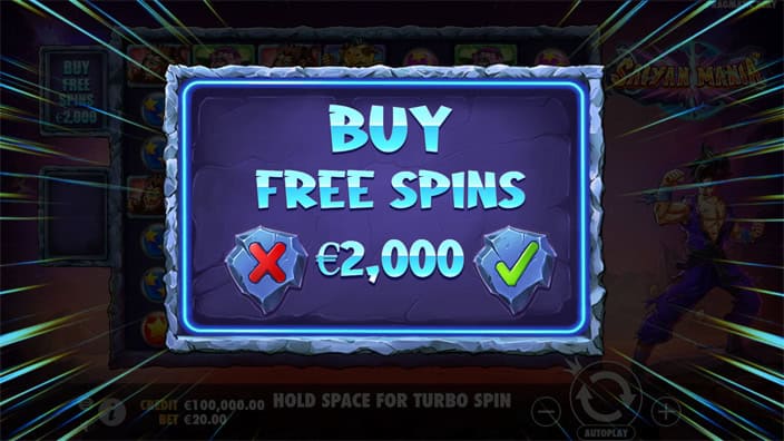 Saiyan Mania slot bonus buy 1