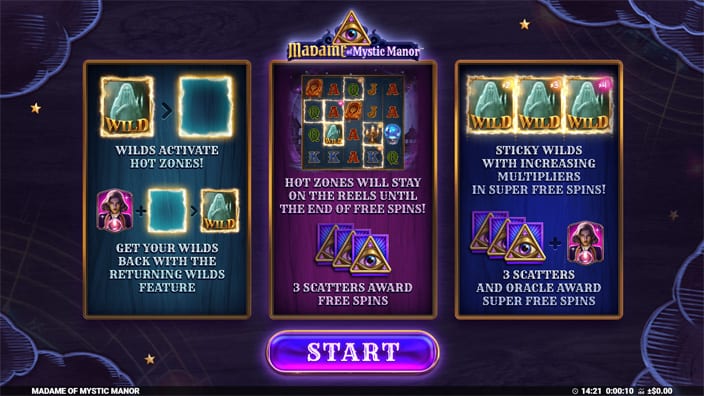 Madame of Mystic Manor slot features