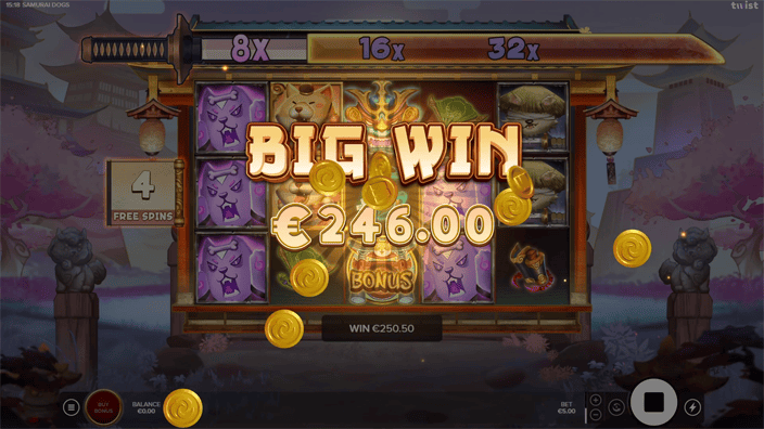Samurai Dogs slot big win 1
