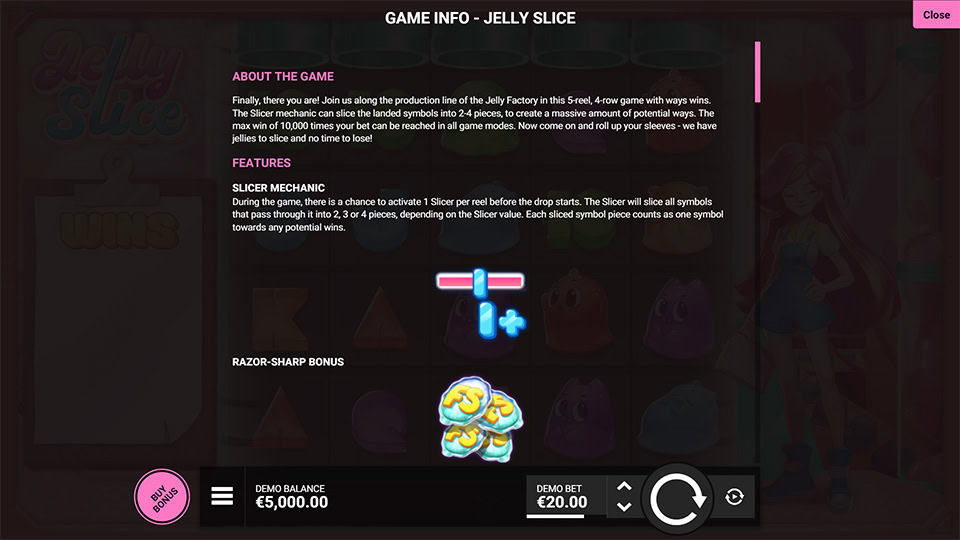 Jelly Slice slot paytable
