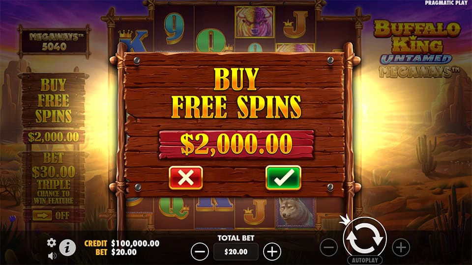 Buffalo King Untamed Megaways slot bonus buy