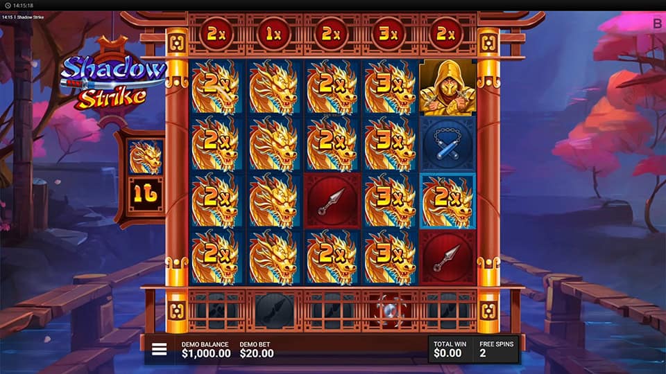 Shadow Strike slot feature wild multipliers