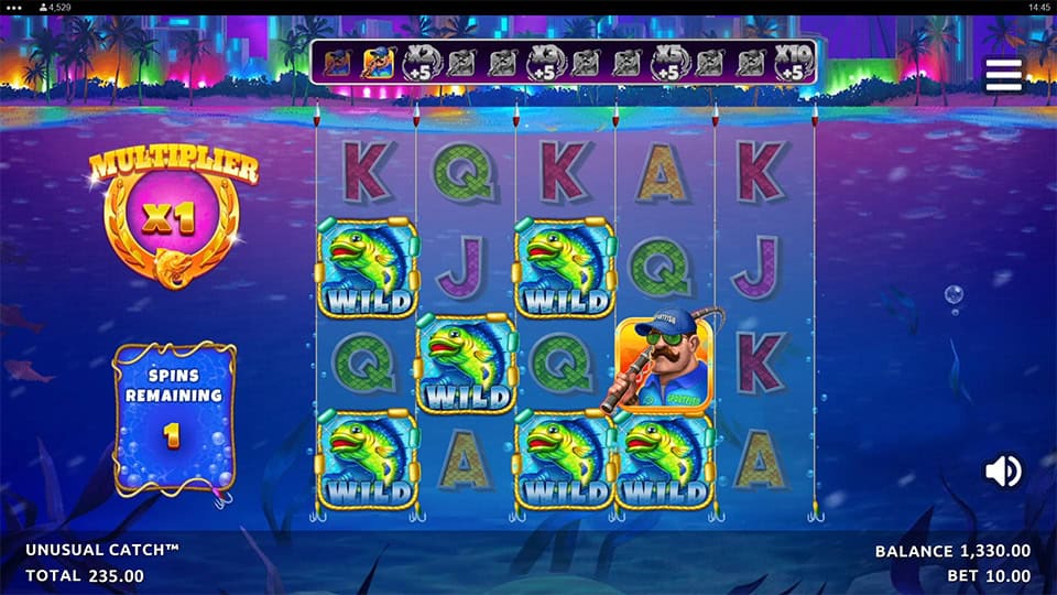 Unusual Catch slot feature fisherman symbol