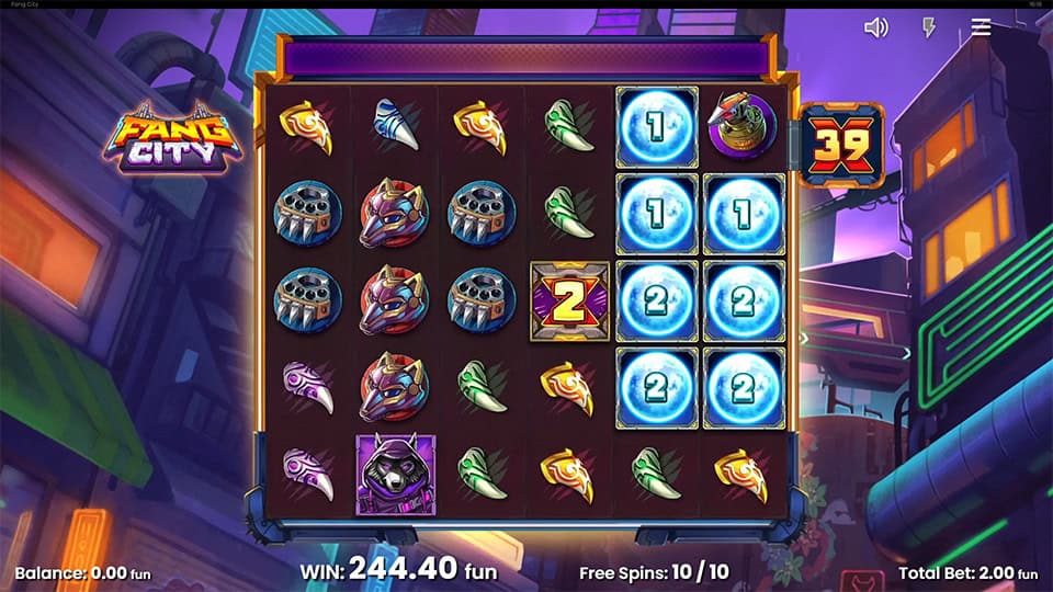 Highlighted mystery moon icons with random prize symbols like multipliers and bonus triggers.