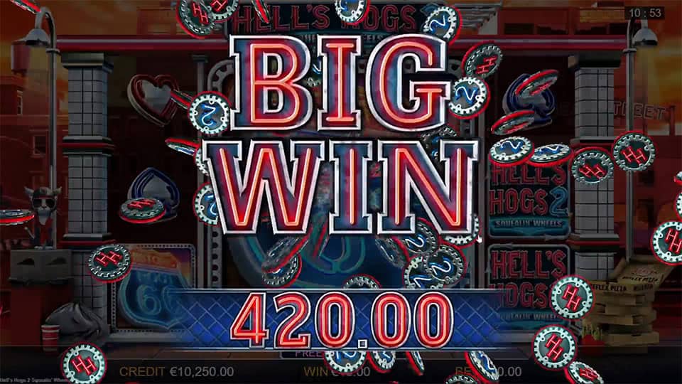 Hells Hogs 2 Squealin Wheels slot big win