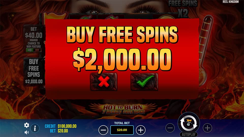 Hot to Burn 7 Deadly Free Spins slot bonus buy