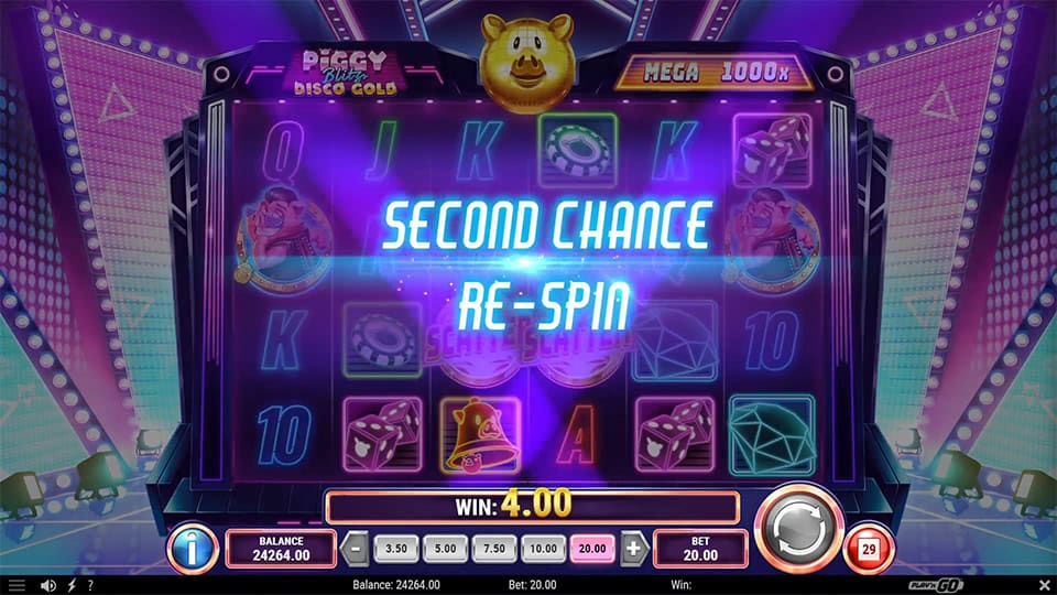 Piggy Blitz Disco Gold slot feature second chance respin