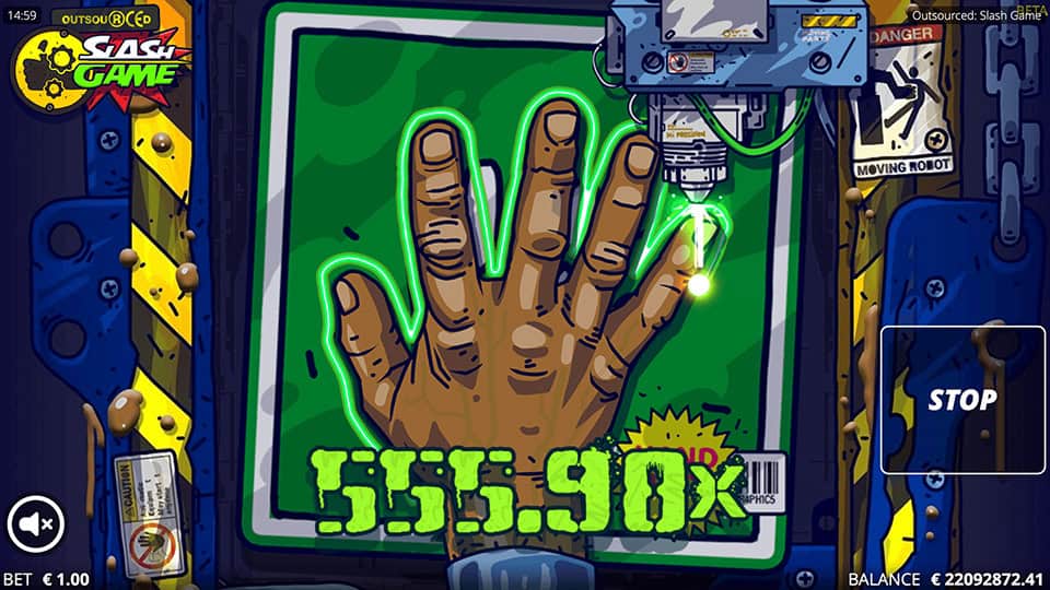 Outsourced Slash Game slot feature laser