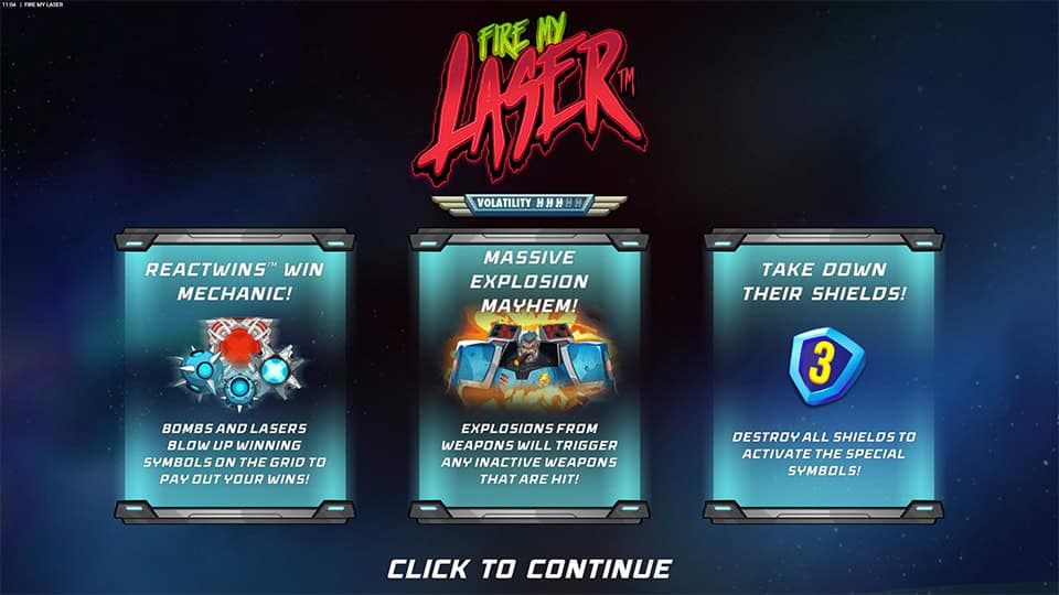 Fire My Laser slot features