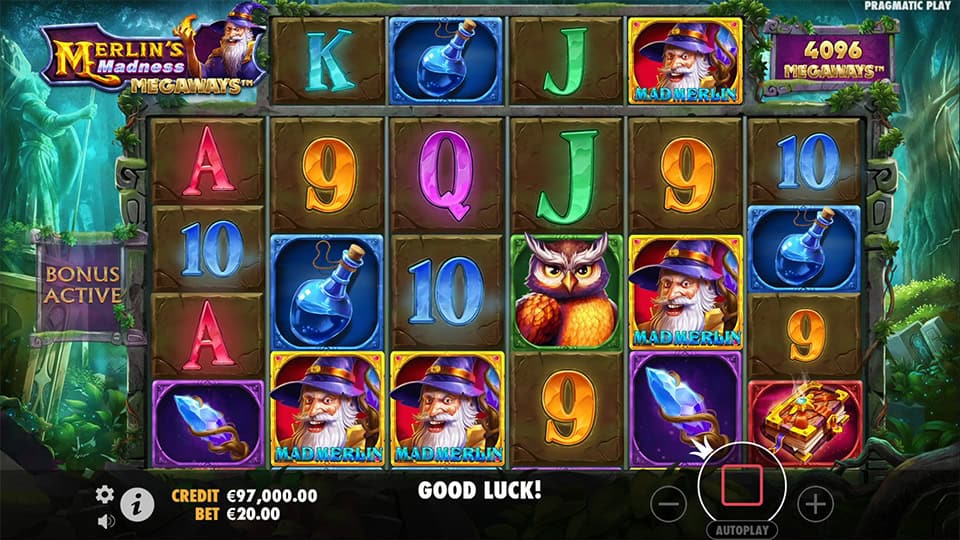 Merlins Madness Megaways slot free spins