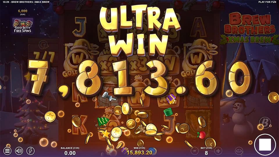 Brew Brothers Xmas Brew slot big win