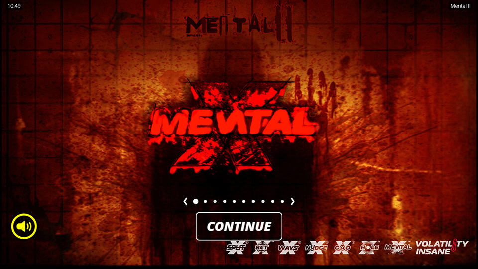 Mental 2 main features screen showing Mental X, xWays and extreme volatility tags.