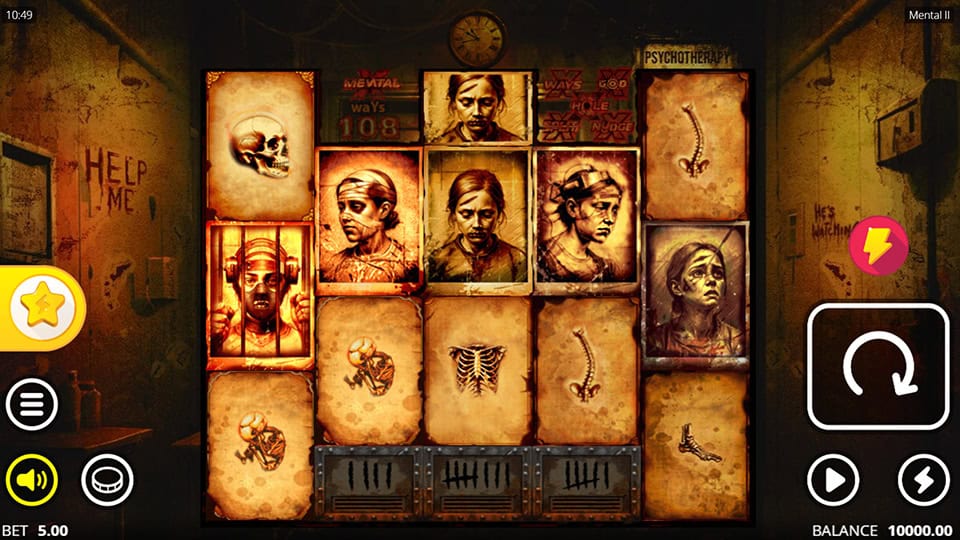 Mental 2 slot gameplay preview featuring a win with x15 multipliers and multiple bonus symbols.