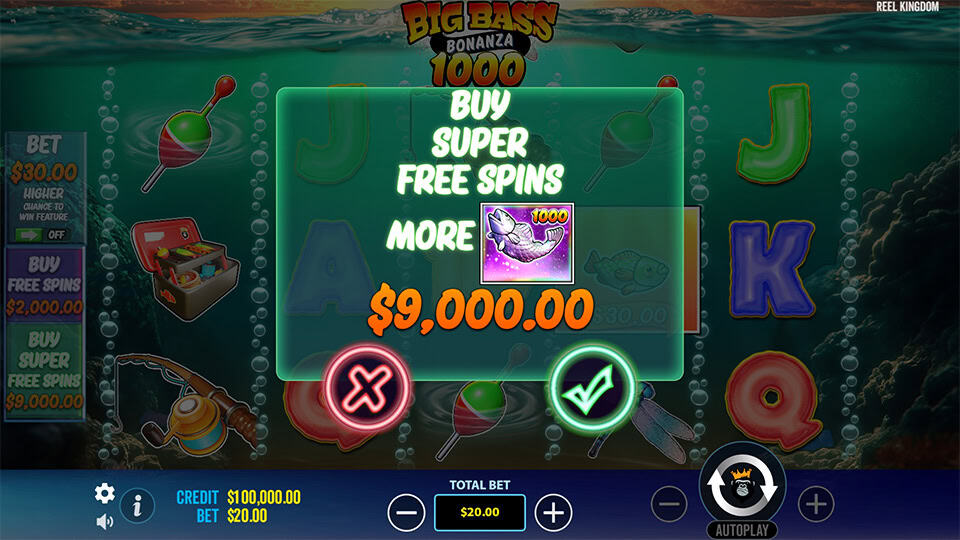 Big Bass Bonanza 1000 slot Super Free Spins buy option costing x450 bet