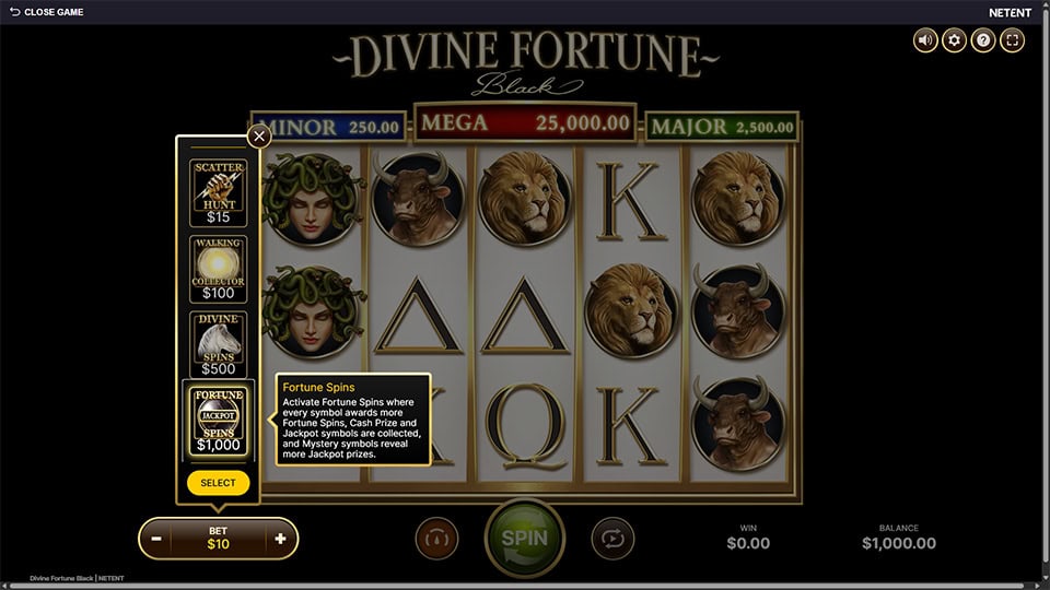 Divine Fortune Black slot bonus buy