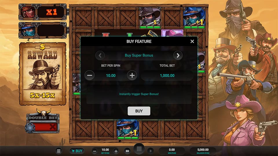 Bounty County bonus buy screen for x100 the bet.