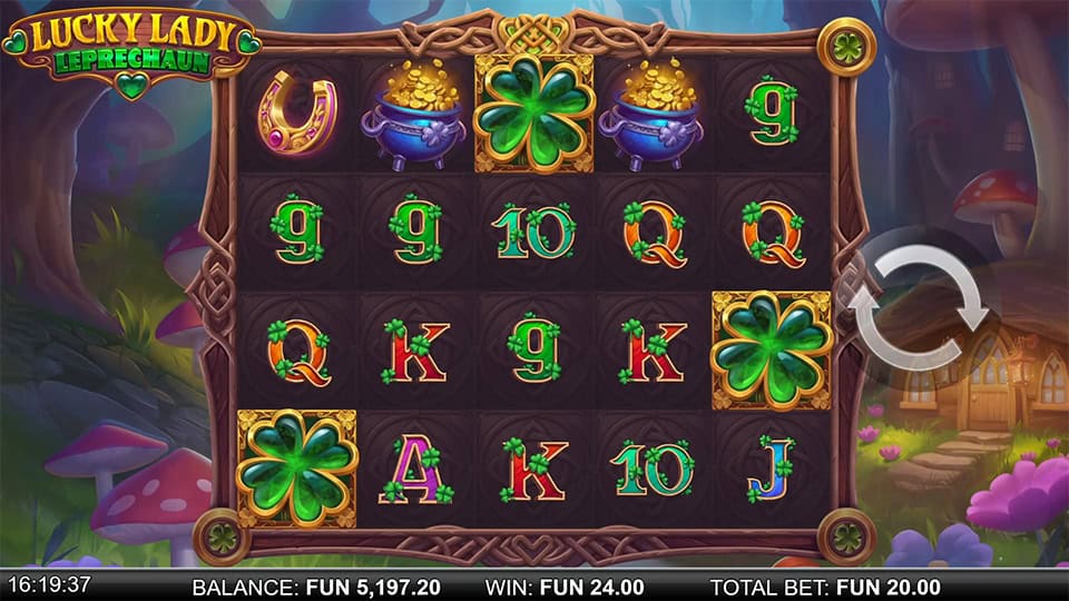 Free Spins feature screen with 15 spins available and a large bonus wheel offering multipliers from x2 to x1000 in a fantasy forest setting.