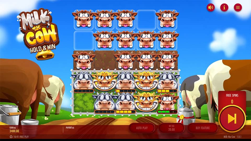 Milk the Cow slot feature cows