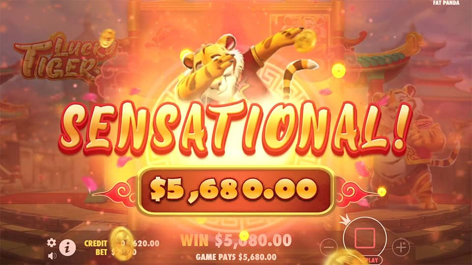 Lucky Tiger slot big win with sensational $5,680 payout