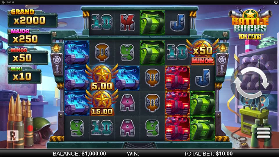 Battle Bucks 10K Ways slot game preview