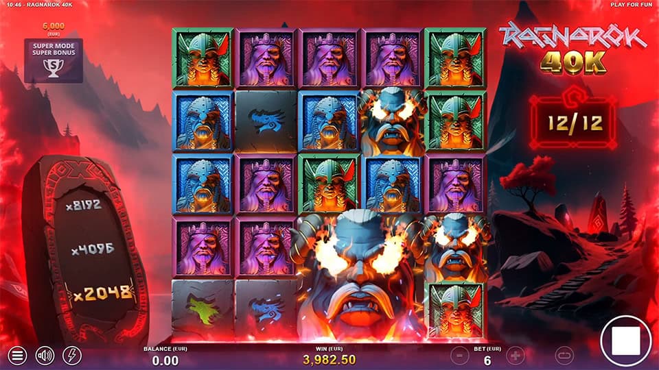 Bonus round with giant 2x2 Viking symbol and high multipliers.