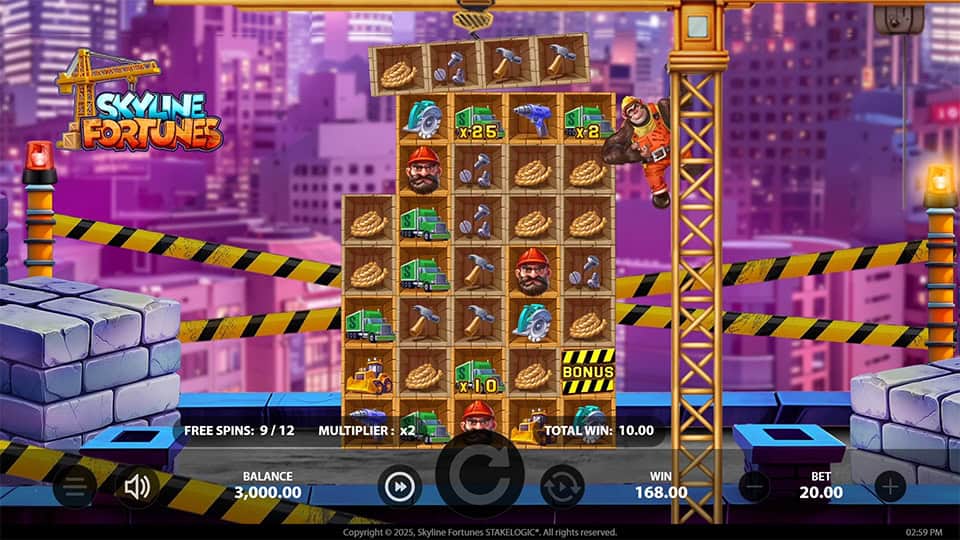 Skyline Fortunes slot feature multiplier