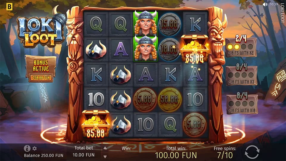 Gold chest wild symbol collects coin values with multiple coin amounts visible on screen during free spins.