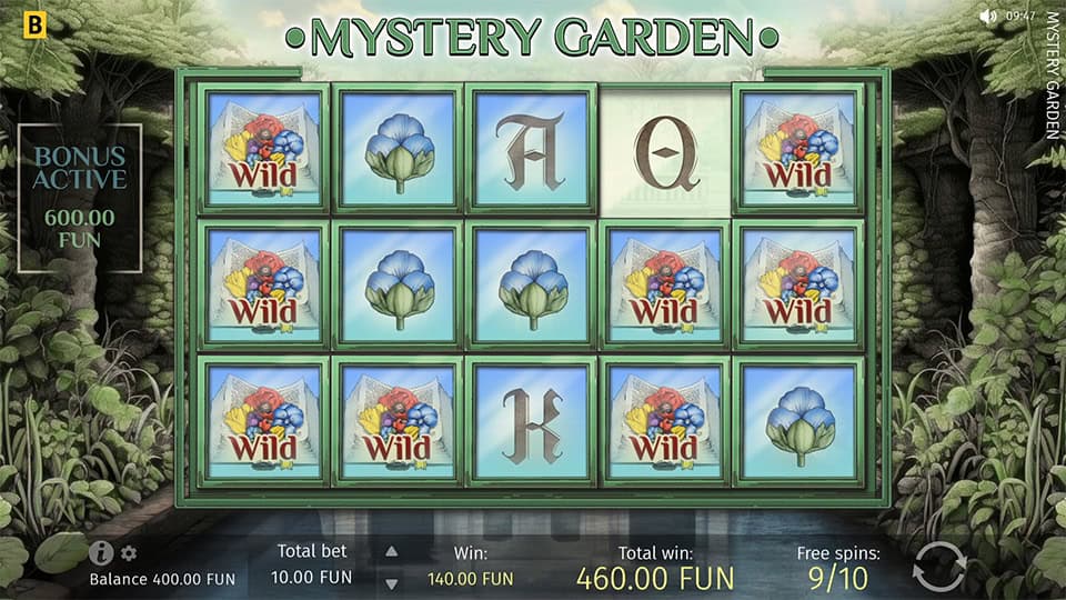 Mystery Garden slot feature sticky symbols