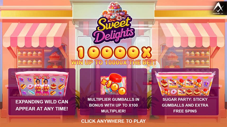 Sweet Delights slot homepage