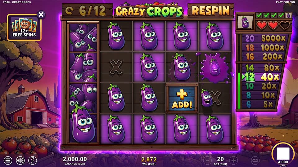 Crazy Crops slot feature add