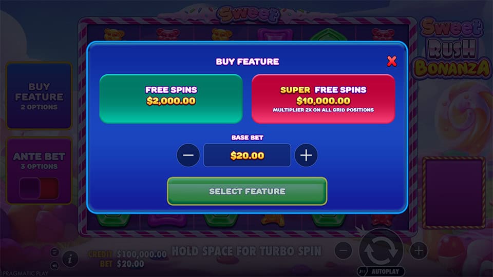 Sweet Rush Bonanza slot bonus buy