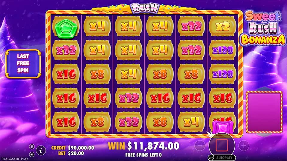 Sweet Rush Bonanza slot feature spot multipliers