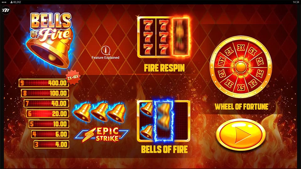 Bells of Fire slot homepage