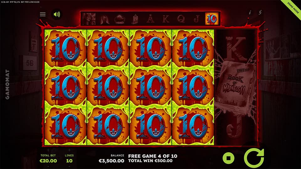 Full grid filled with the number 10 symbol, showing the expanding feature during free games.
