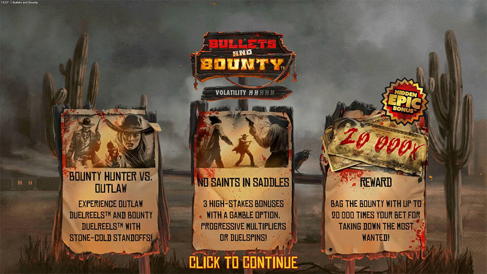 Intro screen with feature highlights like DuelReels, bonus picks and up to 20,000x bounty win.