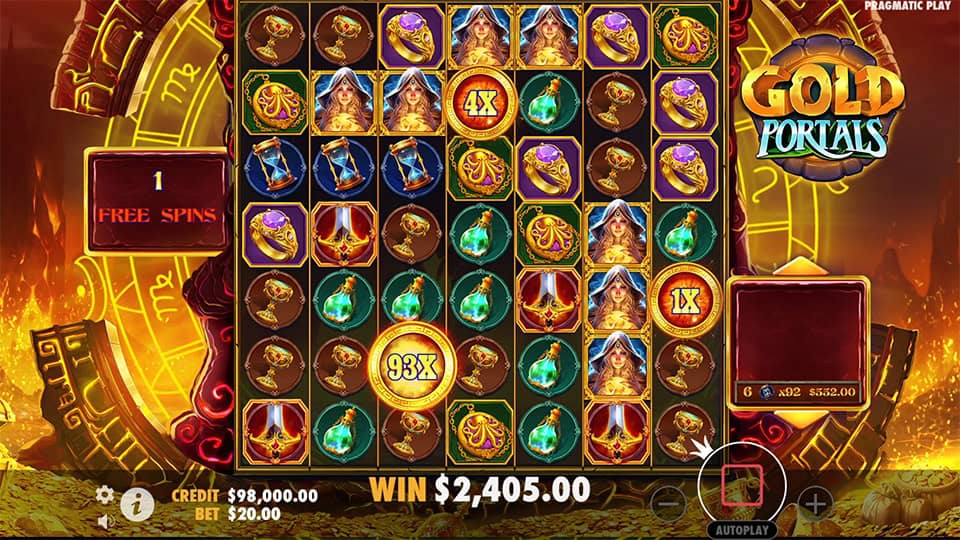 Gold Portals slot feature multiplier