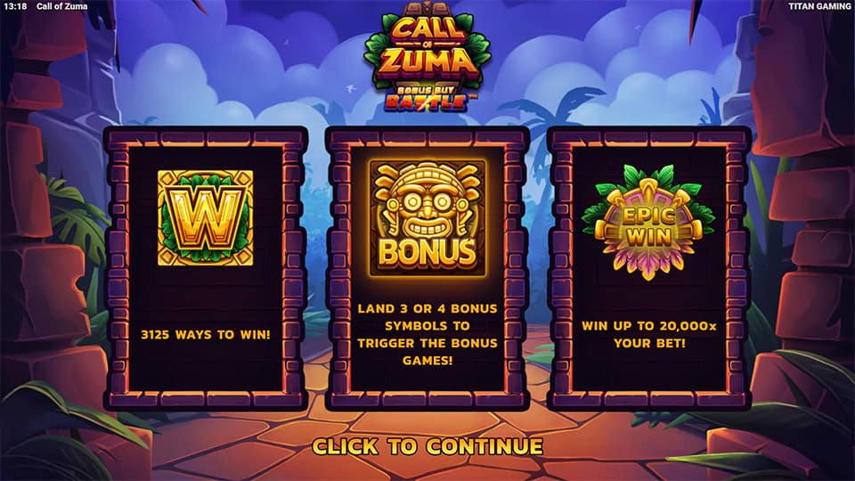 Call of Zuma slot homepage