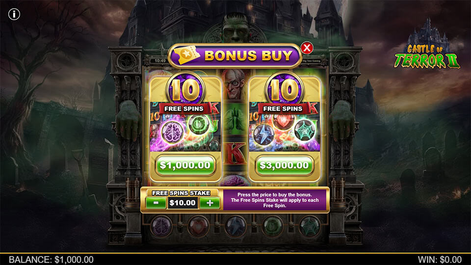 Castle of Terror 2 slot bonus buy