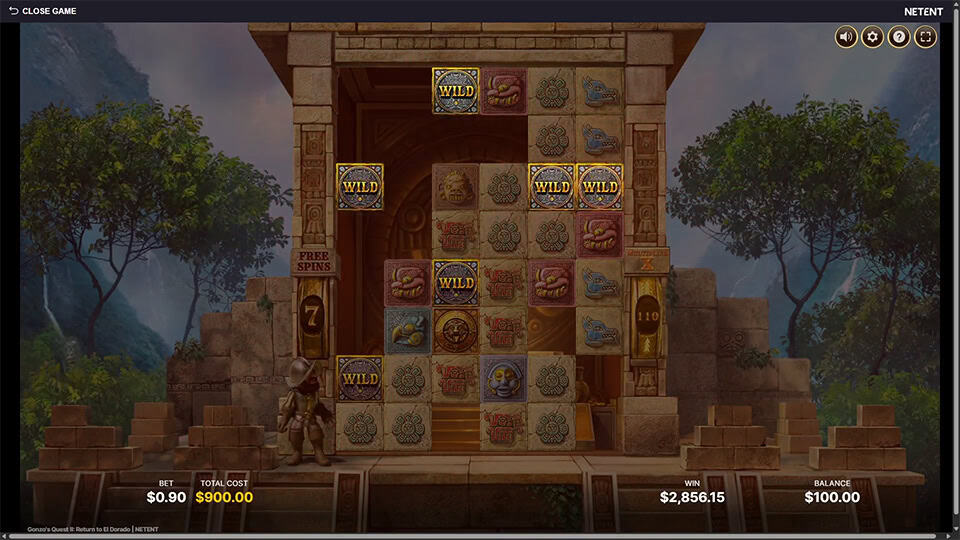 Gonzos Quest 2 slot feature wild rubis