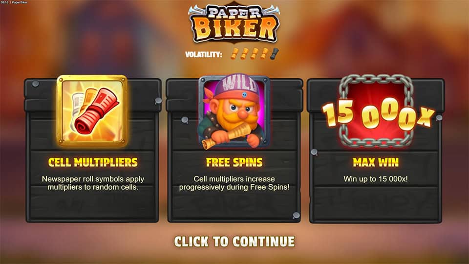 Paper Biker slot homepage