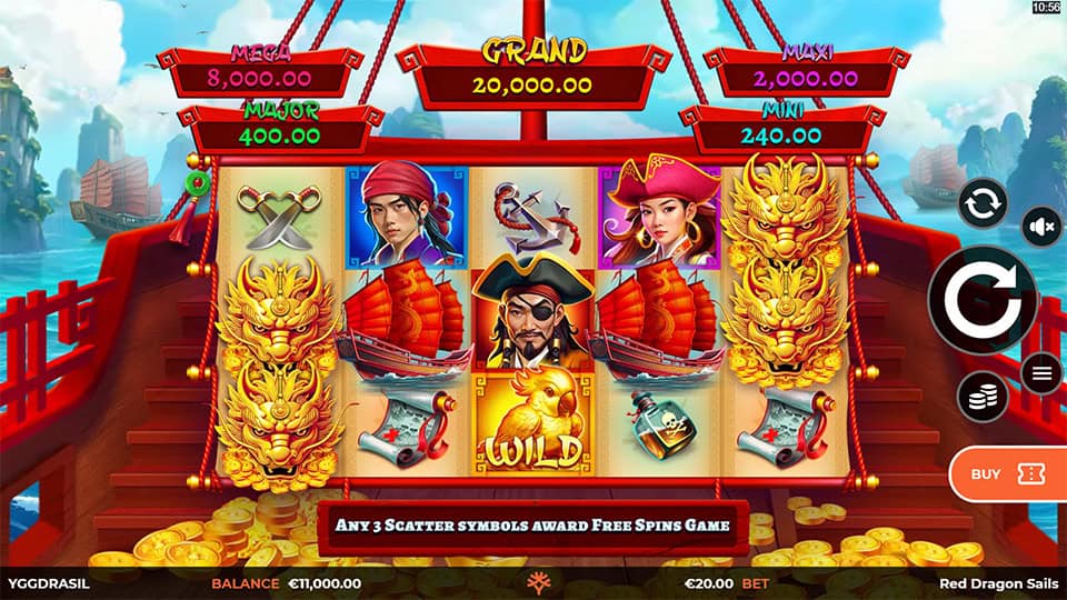 Red Dragon Sails slot game preview