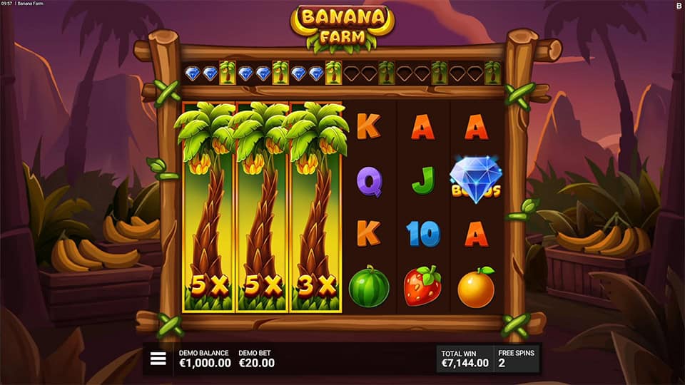 Banana Farm slot feature expanding wild multiplier