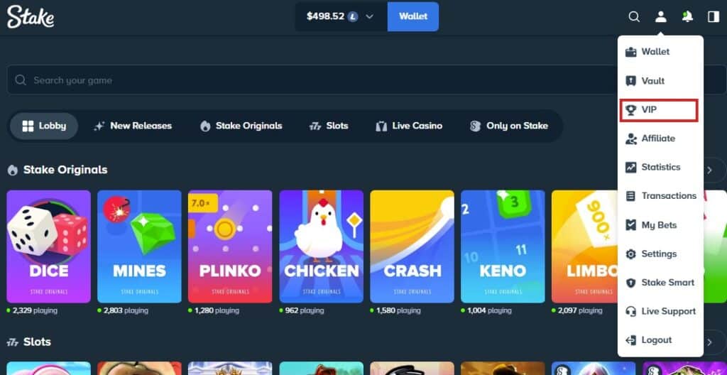 Bonustiime_Stake_Vip_Menu