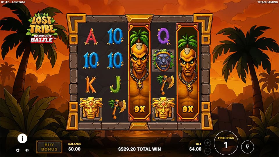 Lost Tribe slot feature expanding wild multiplier